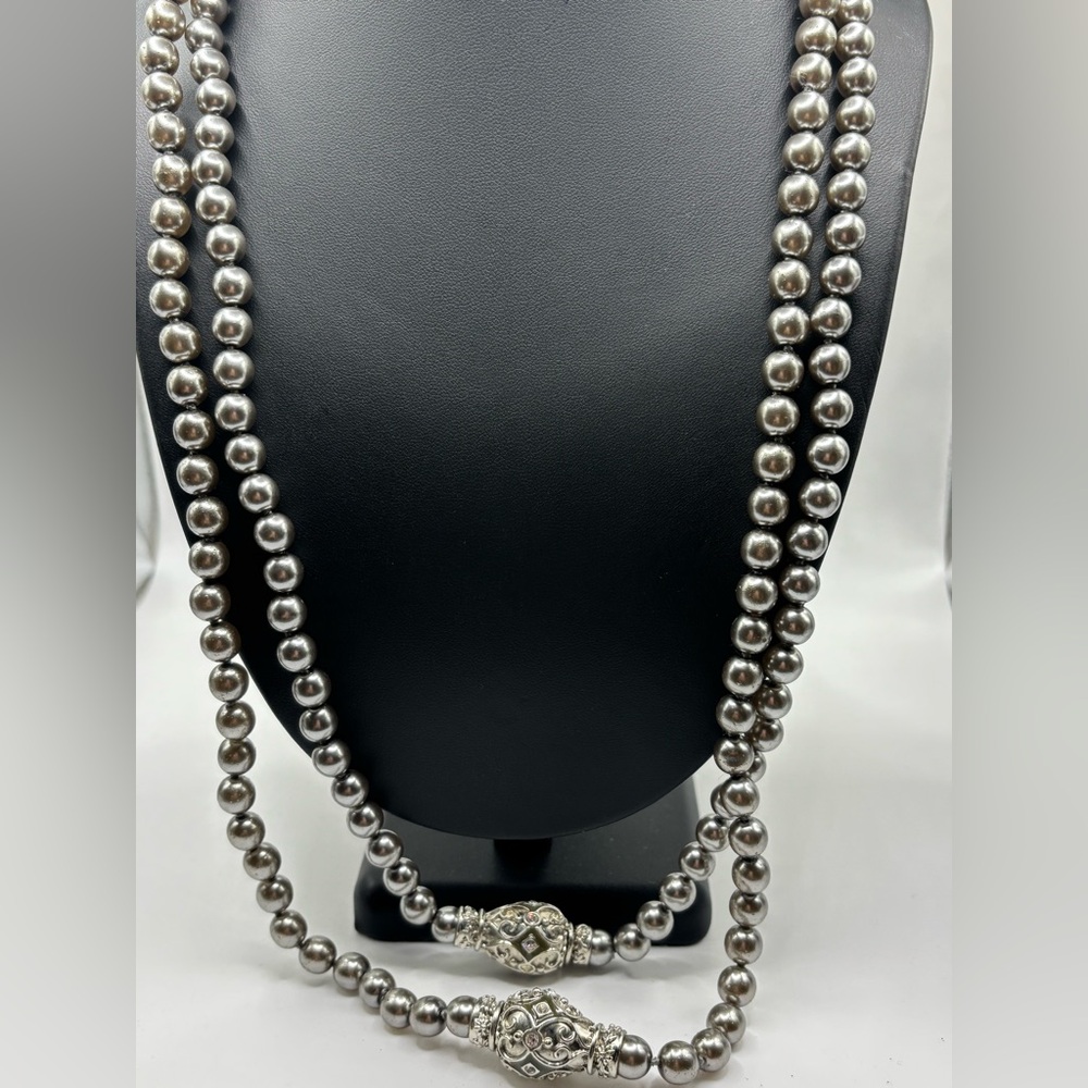 Joan Rivers Silver Pearl Necklace